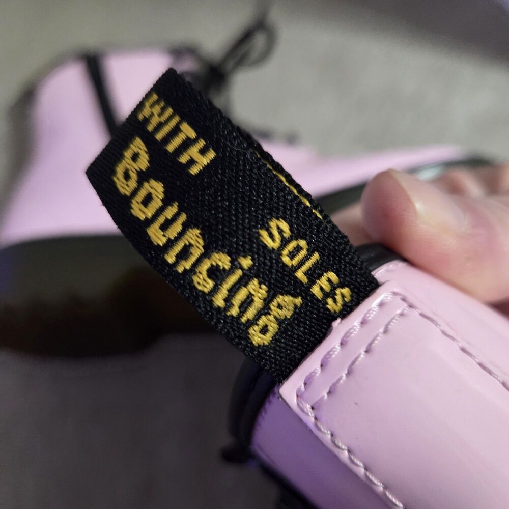 Dr. Doc Martens 1460J YOUTH Kids Pink Patent Leather Combat Ankle Boots Sz 2 - Picture 8 of 11